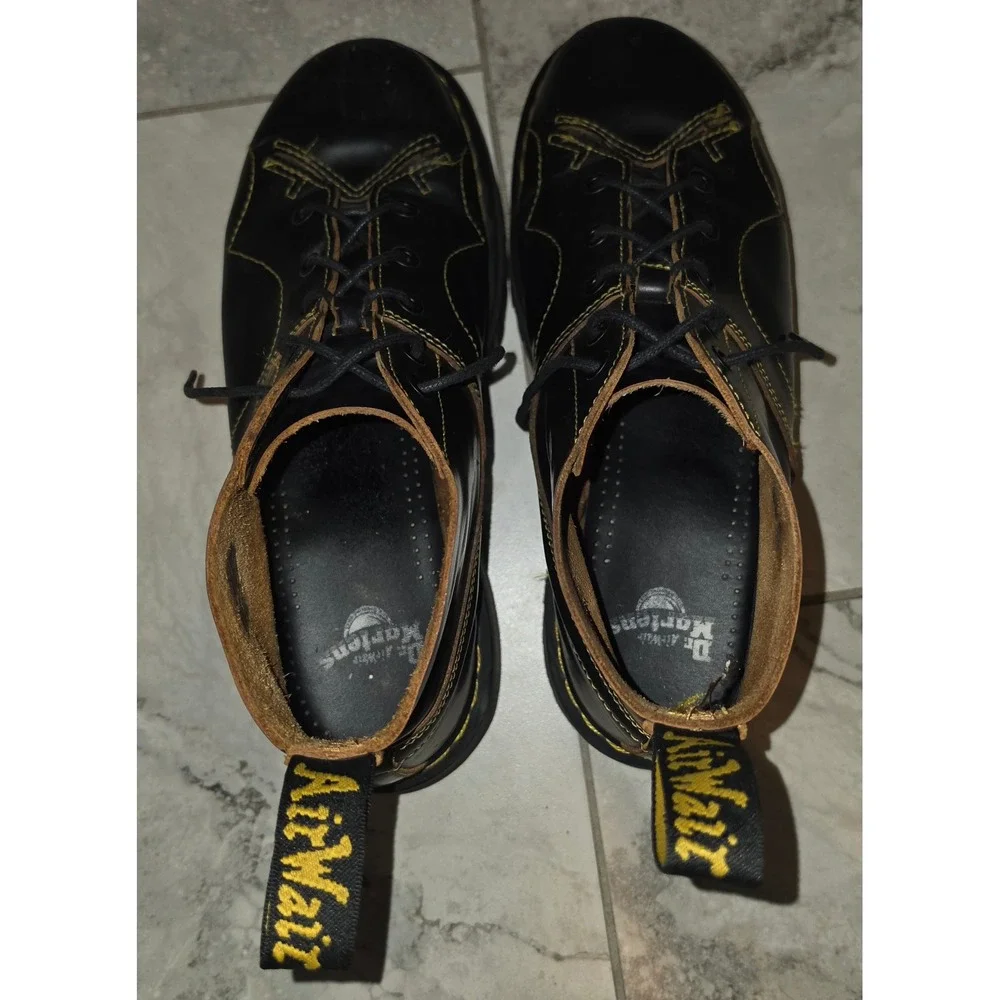 Dr. Martens Church Quad Monkey Boots Black Leather Platform Mens 10 Womens 11